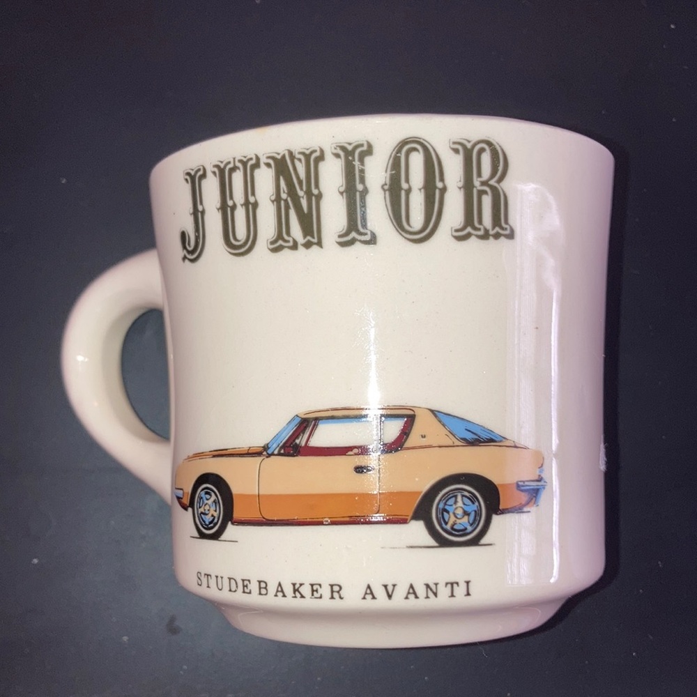 Vintage Studebaker Avanti Monogrammed Junior Coffee Mug USA